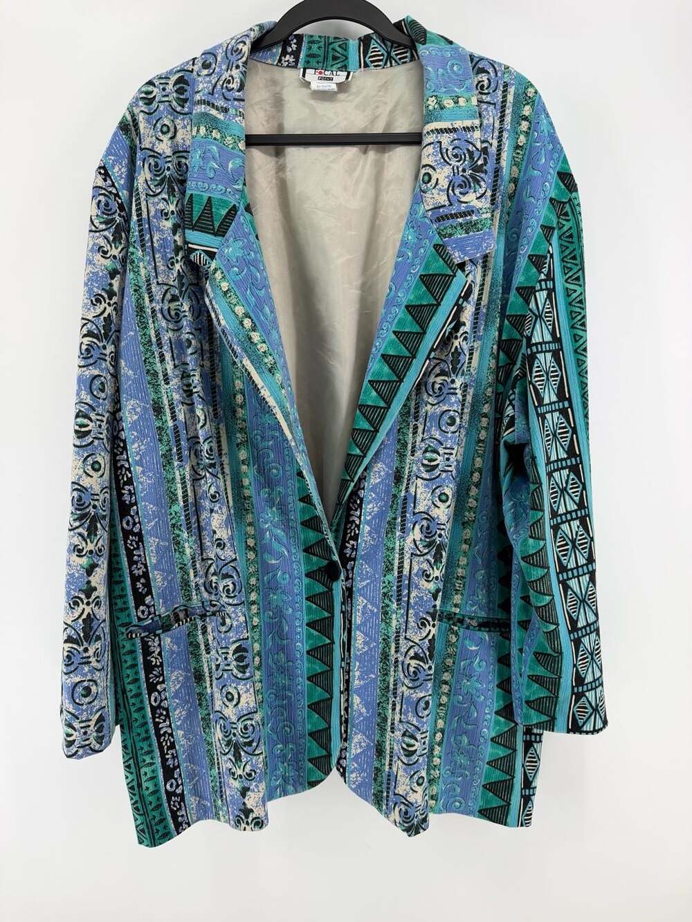 Local Force Vintage Plus Size 26 Abstract Blazer Jacket Geometric